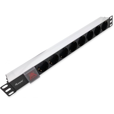EQUIP Produžna utičnica 19" 1U 8-fach Schuko 1,8 m, crna